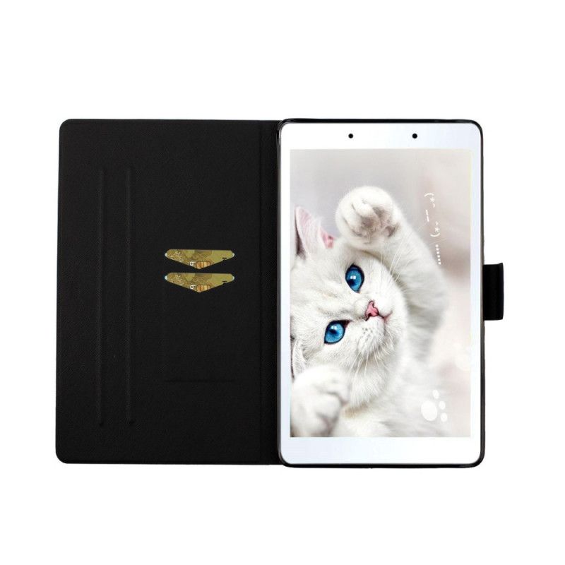 Flip Cover Læder Samsung Galaxy Tab A 8" (2019) Sort Marmoreret Mønster Original