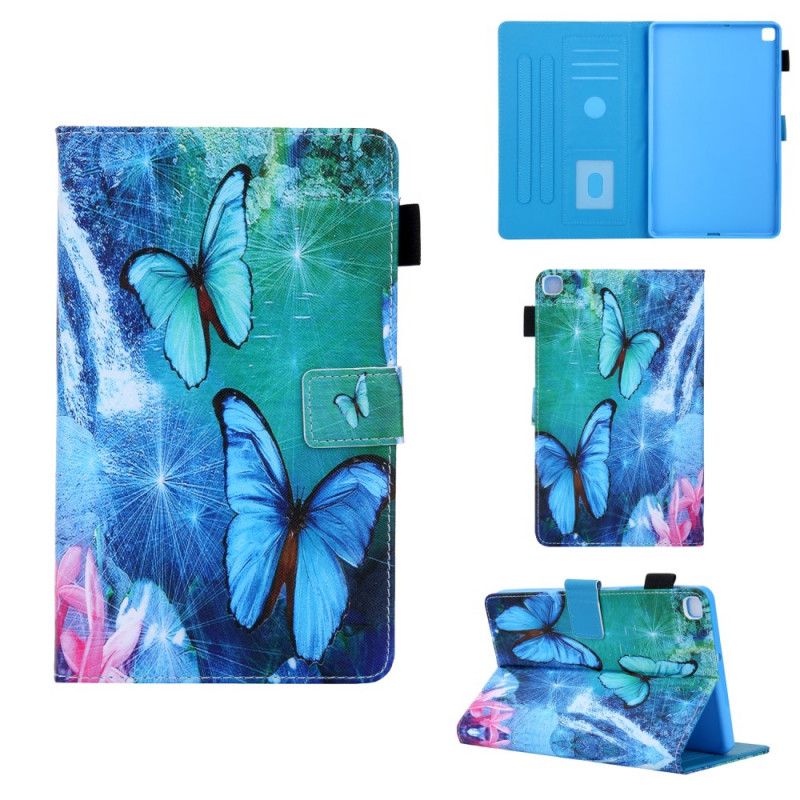 Flip Cover Læder Samsung Galaxy Tab A 8" (2019) Sort Sommerfugleserie Original