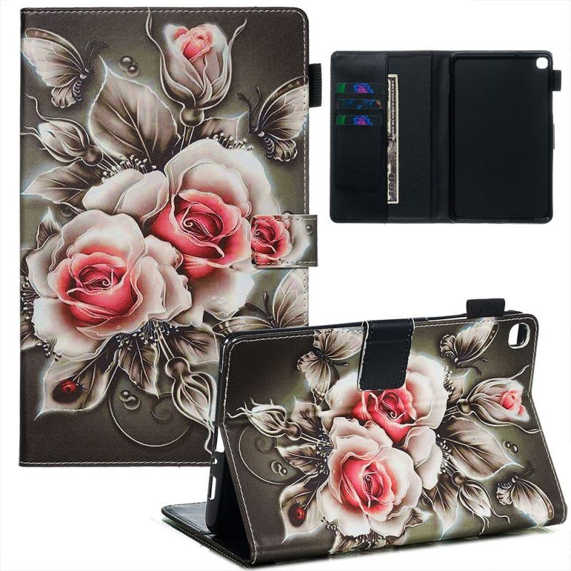 Flip Cover Samsung Galaxy Tab A 8" (2019) Mobilcover Mørke Blomster