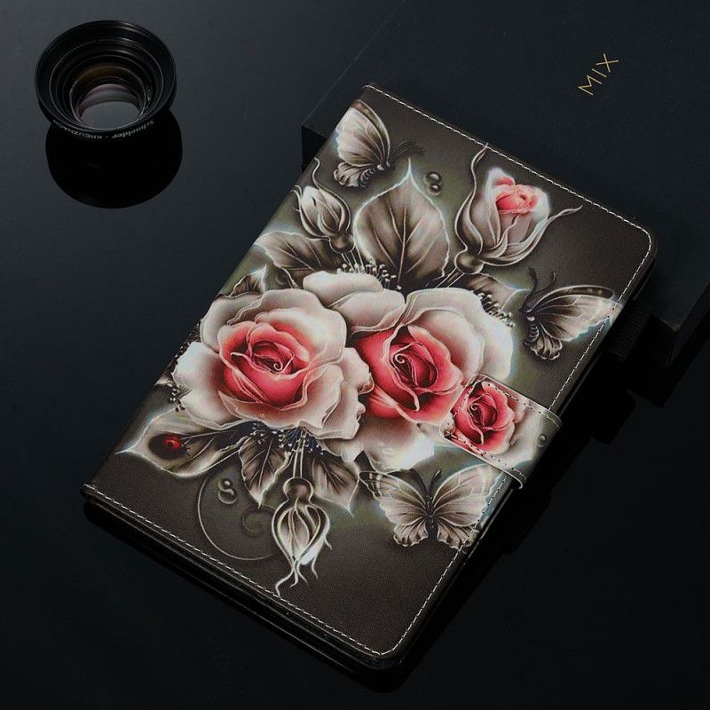 Flip Cover Samsung Galaxy Tab A 8" (2019) Mobilcover Mørke Blomster