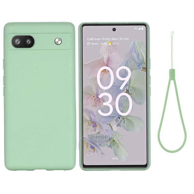 Cover Google Pixel 6A Med Snor Strappy Flydende Silikone