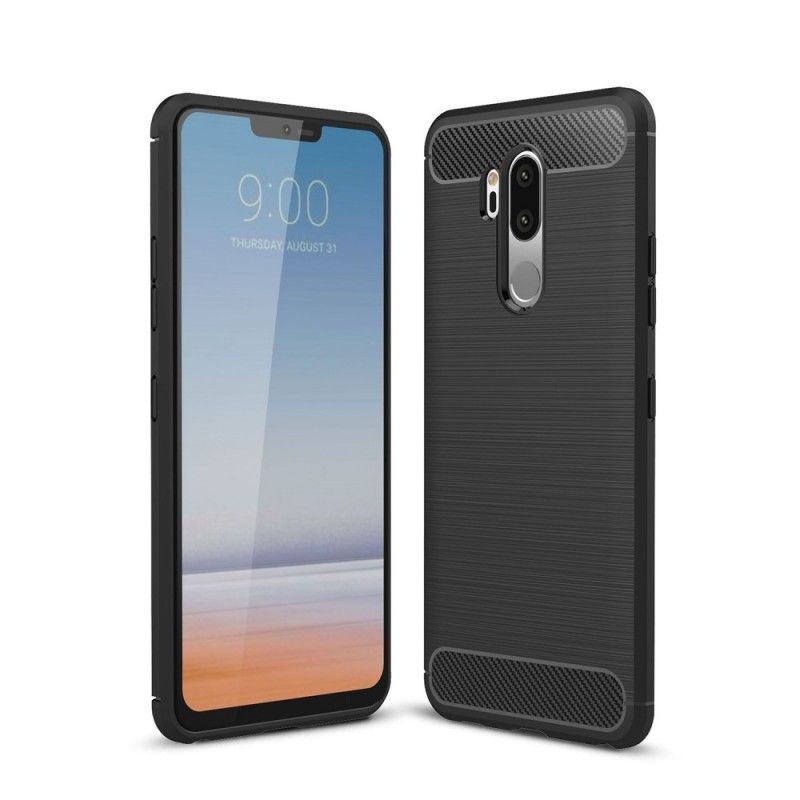 Cover for LG G7 ThinQ Sort Børstet Kulfiber