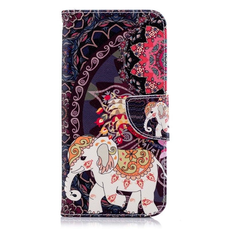 Flip Cover LG G7 ThinQ Mobilcover Etnisk Elefantmandala