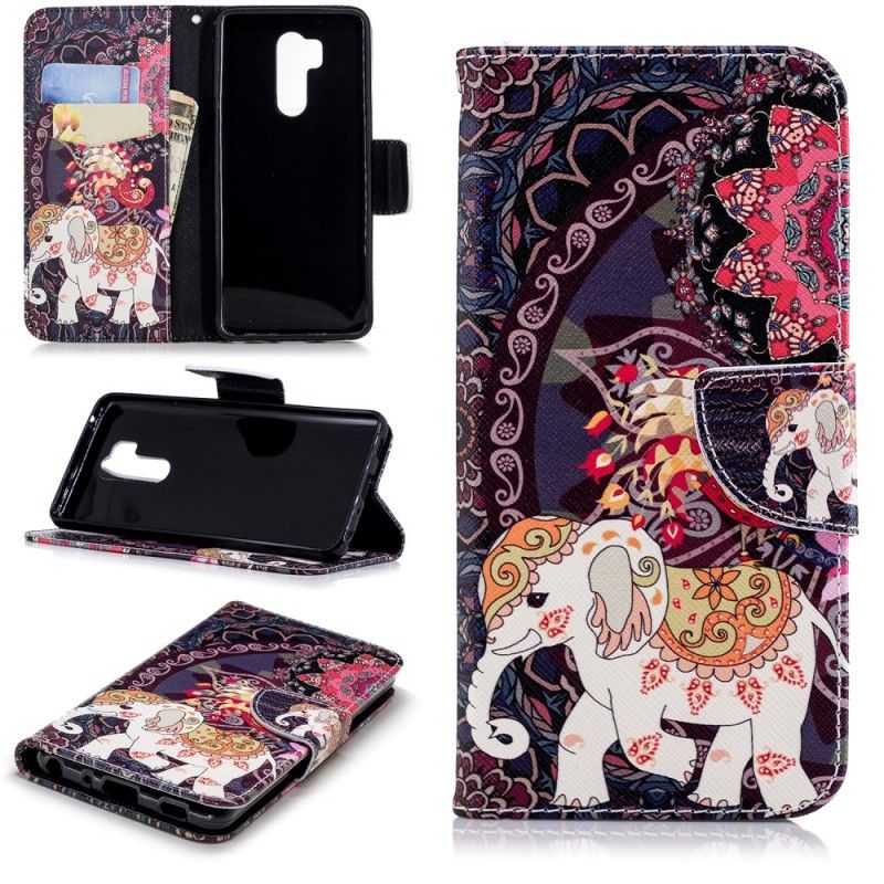 Flip Cover LG G7 ThinQ Mobilcover Etnisk Elefantmandala