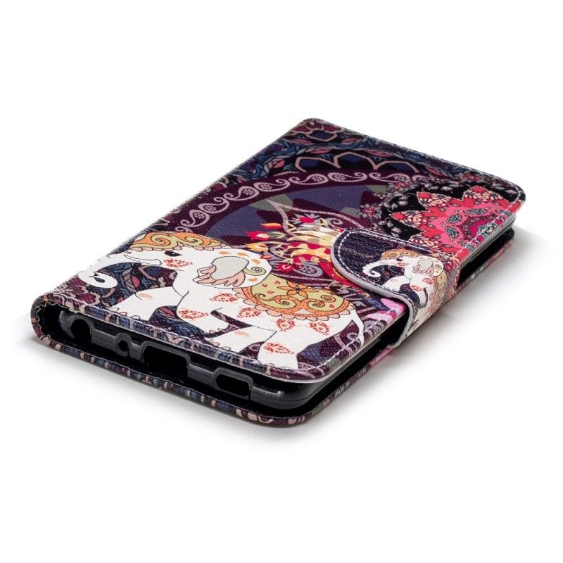 Flip Cover LG G7 ThinQ Mobilcover Etnisk Elefantmandala