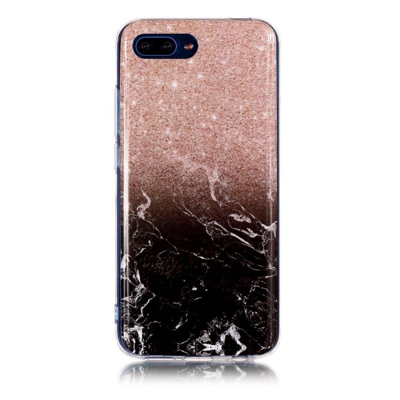 Cover Honor 10 Sort Mobilcover Marmorglitter