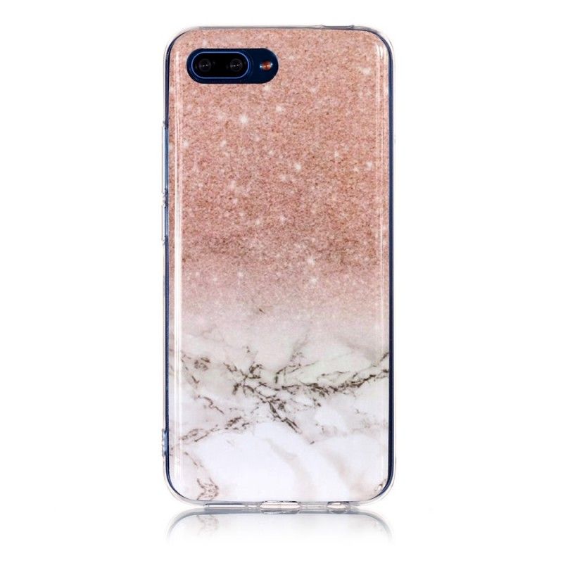 Cover Honor 10 Sort Mobilcover Marmorglitter