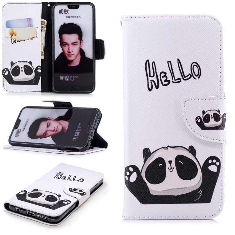 Flip Cover Honor 10 Mobilcover Panda Print Hej