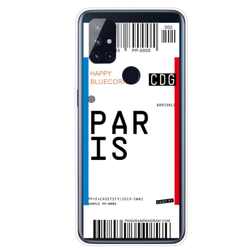 Cover for OnePlus Nord N100 Boardingkort Til Paris