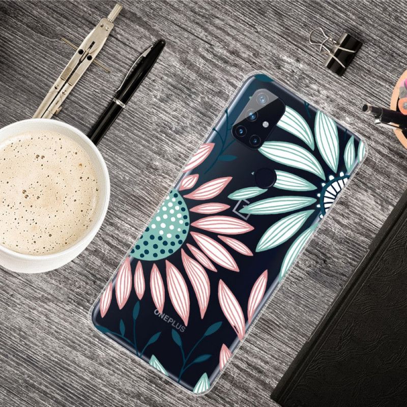 Cover OnePlus Nord N100 Mobilcover Gennemsigtig En Blomst