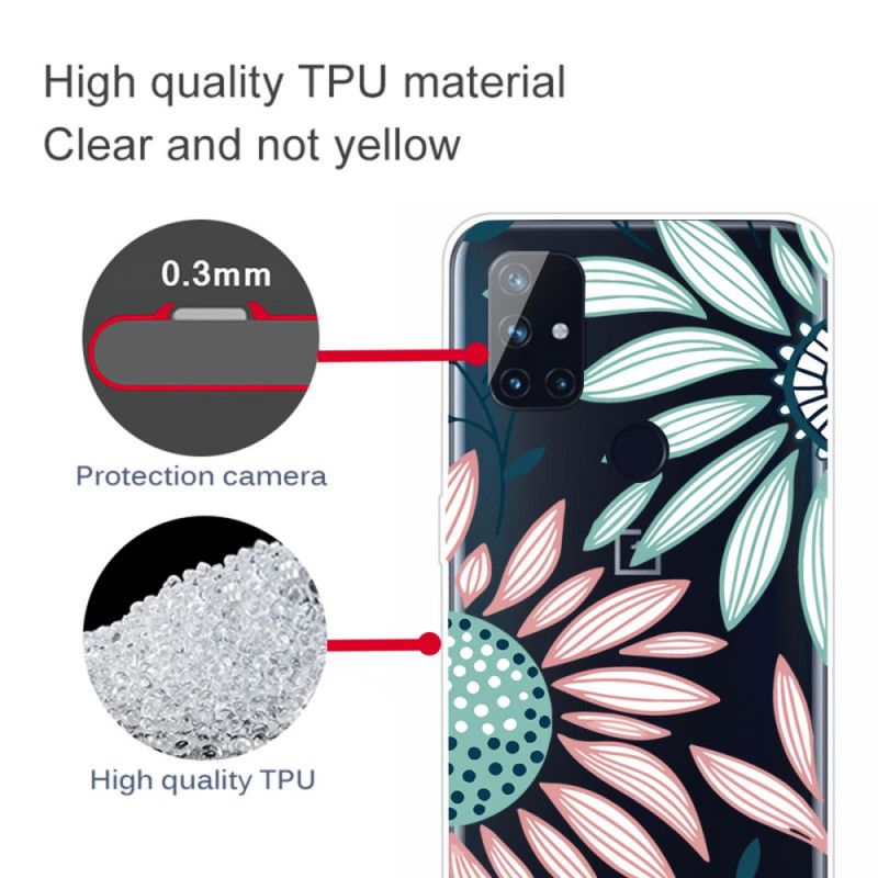 Cover OnePlus Nord N100 Mobilcover Gennemsigtig En Blomst