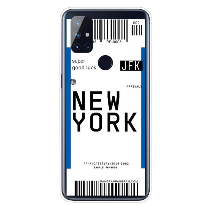 Cover OnePlus Nord N100 Sort Boardingkort Til New York