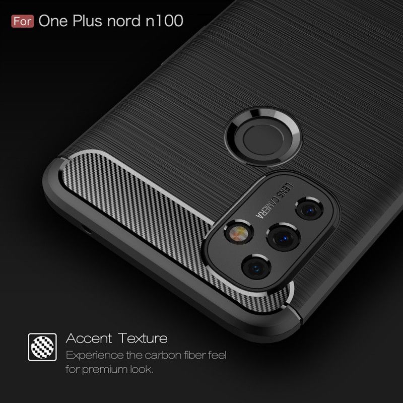 Cover OnePlus Nord N100 Sort Børstet Kulfiber Original