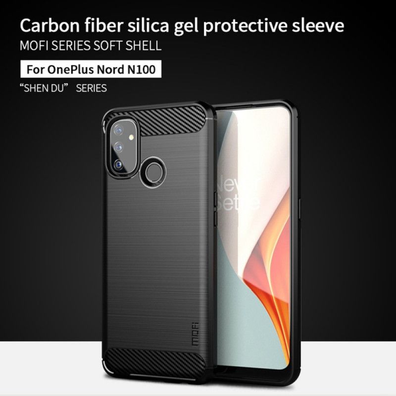 Cover OnePlus Nord N100 Sort Mofi Børstet Kulfiber