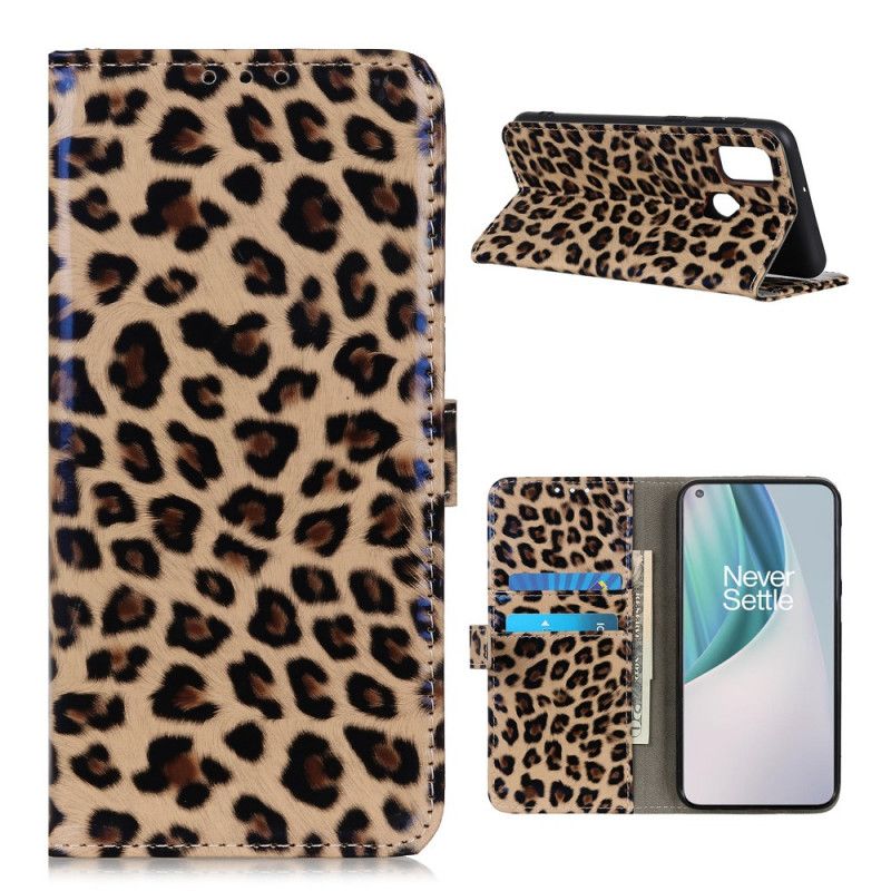 Flip Cover Læder OnePlus Nord N100 Leopard