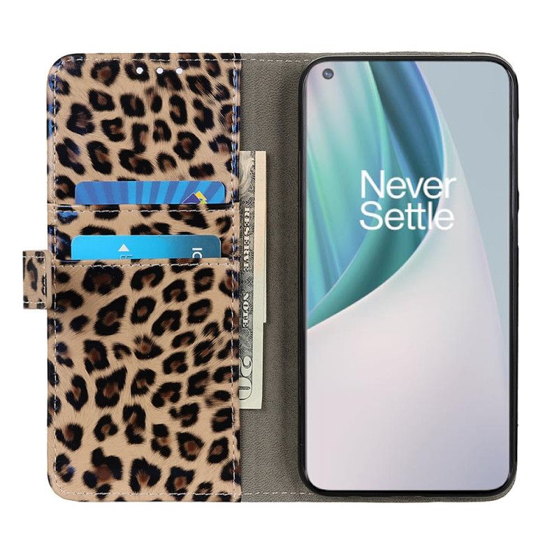 Flip Cover Læder OnePlus Nord N100 Leopard