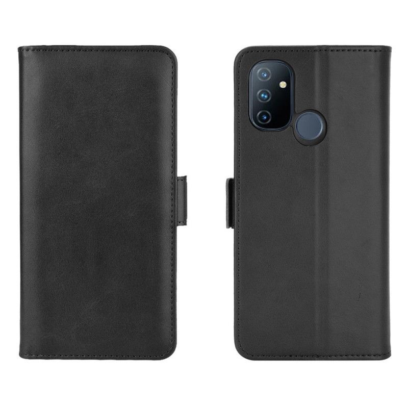 Flip Cover Læder OnePlus Nord N100 Sort Dobbelt Flap