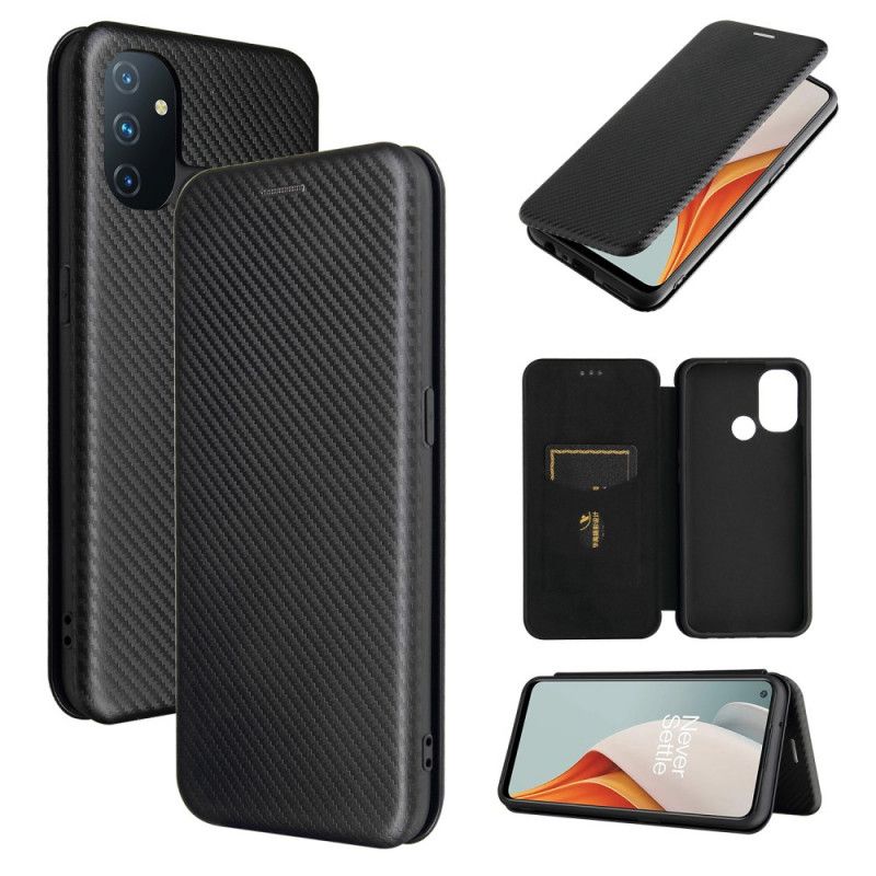 Læder Cover OnePlus Nord N100 Sort Kulfiber