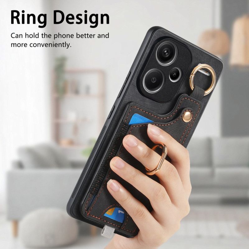 Cover Xiaomi Redmi Note 13 Pro Plus 5g Telefon Etui Kortholder Og Roterende Ring