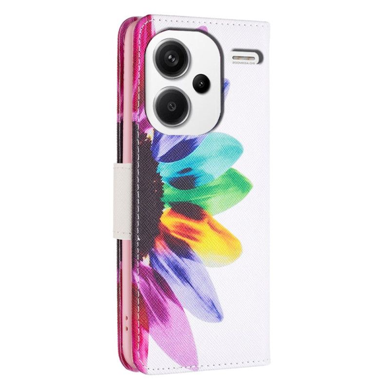 Flip Cover Xiaomi Redmi Note 13 Pro Plus 5g Akvarelblomst