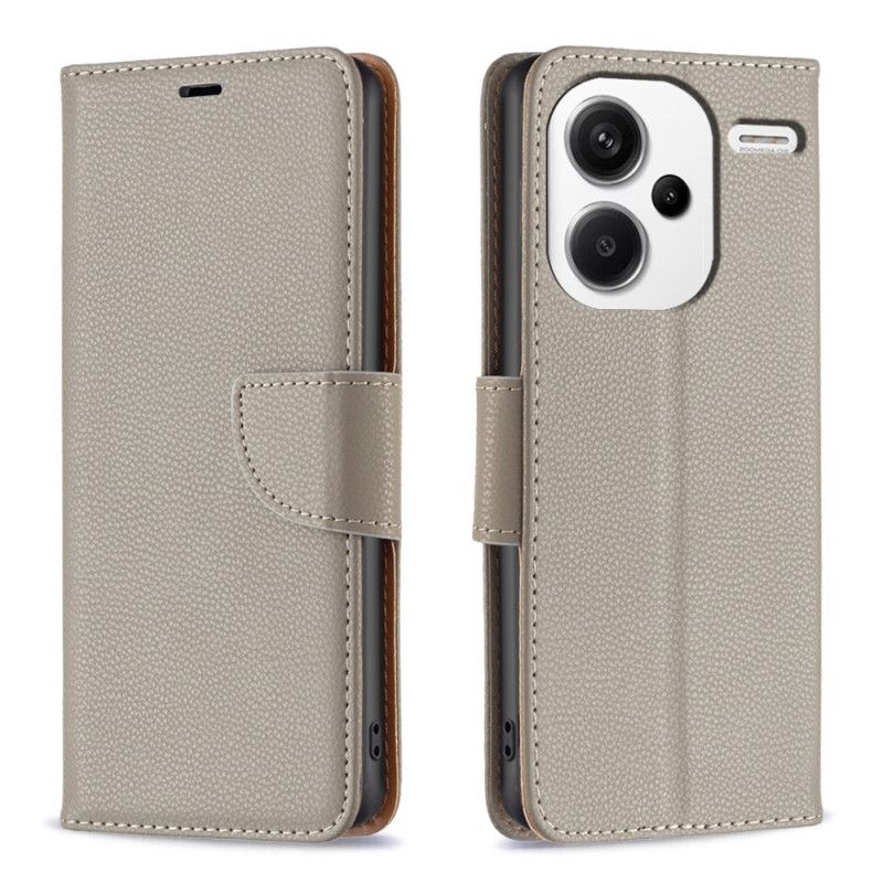 Flip Cover Xiaomi Redmi Note 13 Pro Plus 5g Litchi-tekstur Med Rem