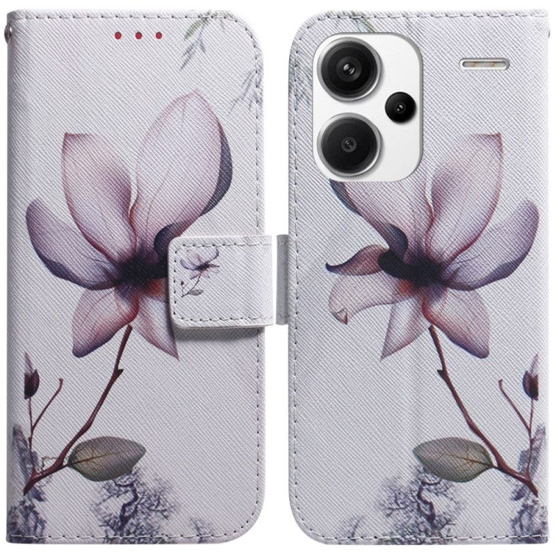 Flip Cover Xiaomi Redmi Note 13 Pro Plus 5g Lyserød Blomst