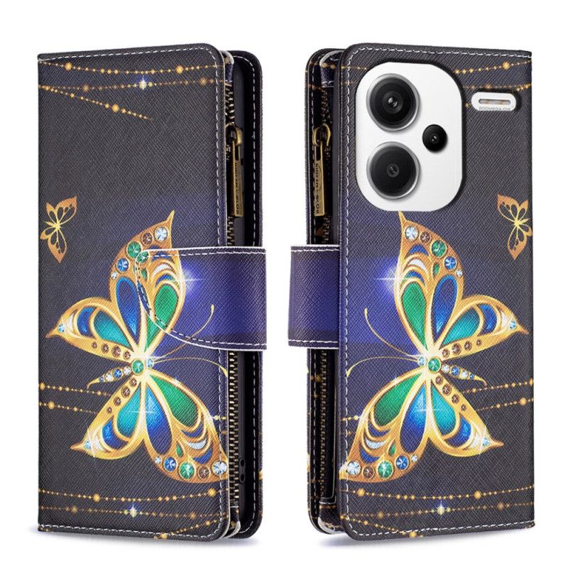 Flip Cover Xiaomi Redmi Note 13 Pro Plus 5g Rhinestone Sommerfugle Tegnebog