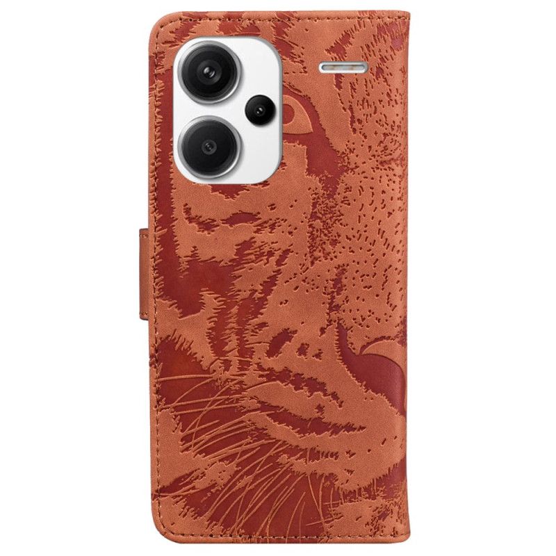 Læder Cover Xiaomi Redmi Note 13 Pro Plus 5g Telefon Etui Tiger Footprint