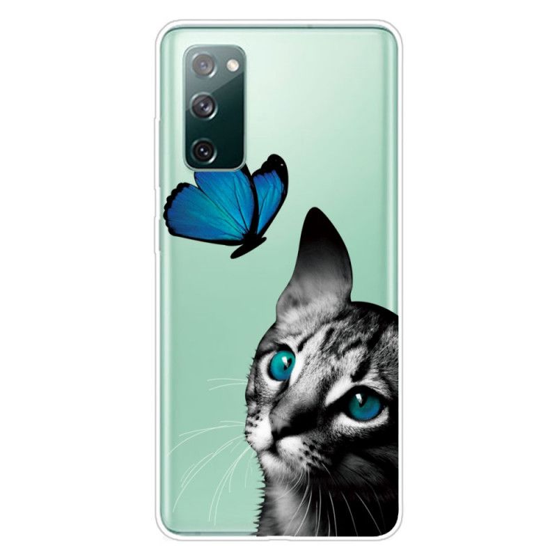 Cover for Samsung Galaxy S20 FE Kat Og Sommerfugl