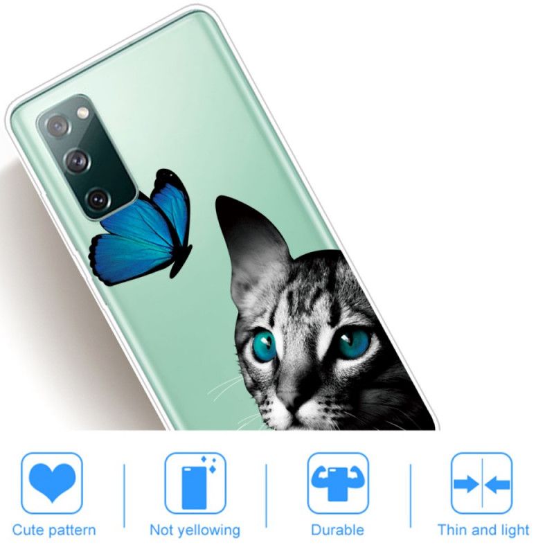 Cover for Samsung Galaxy S20 FE Kat Og Sommerfugl