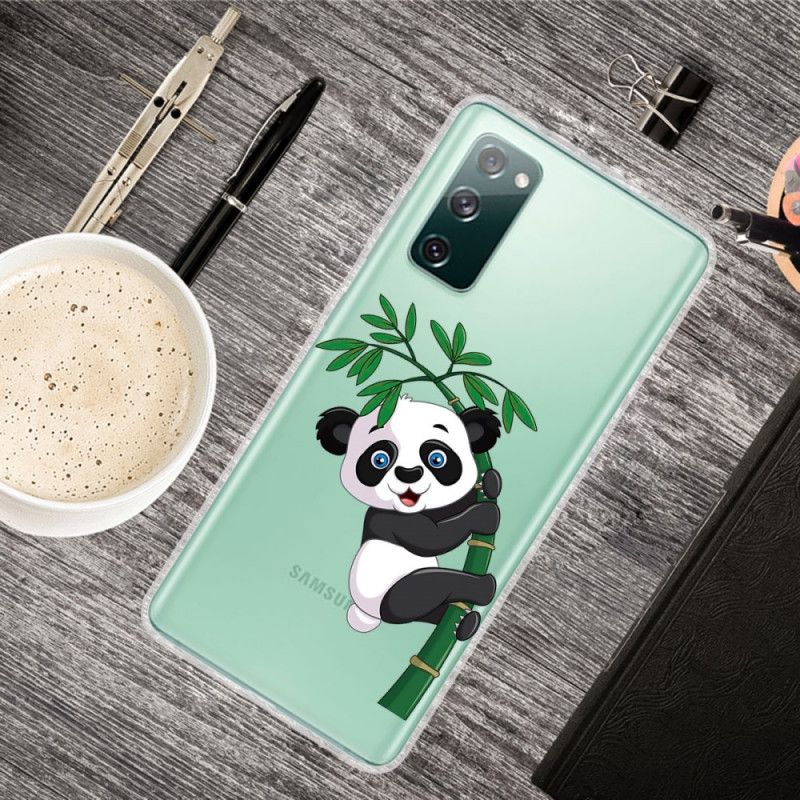 Cover Samsung Galaxy S20 FE Gennemsigtig Panda På Bambus