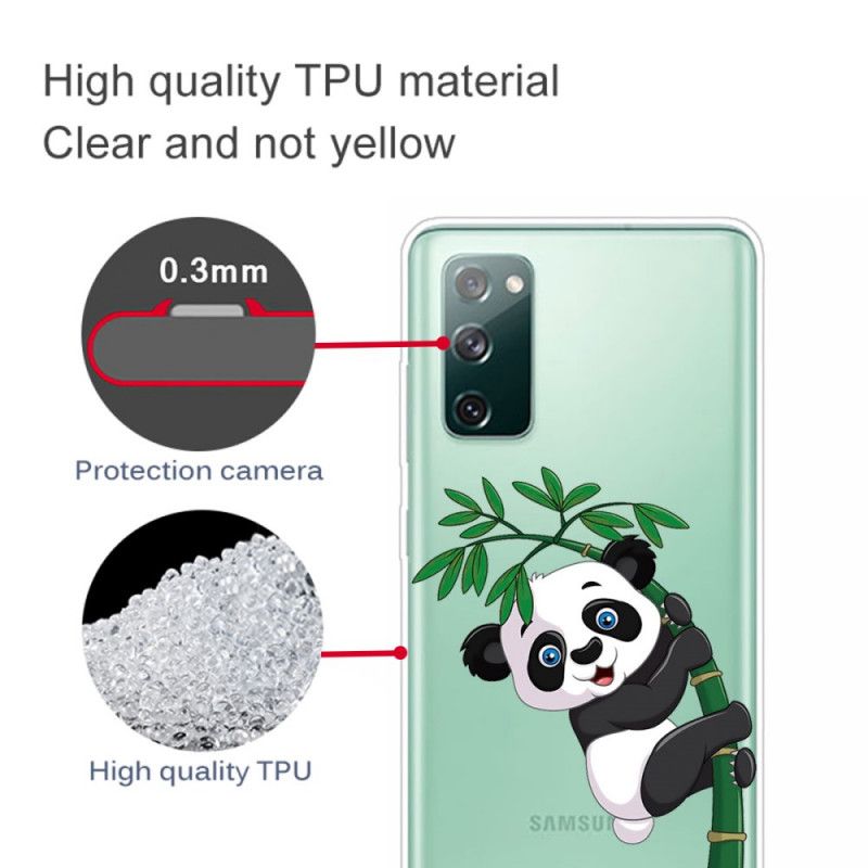 Cover Samsung Galaxy S20 FE Gennemsigtig Panda På Bambus