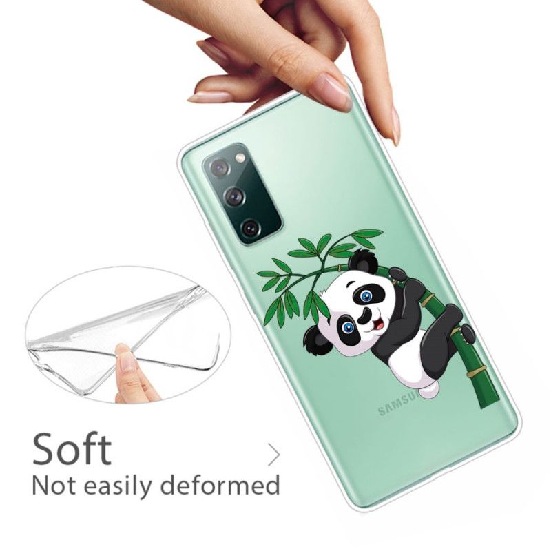 Cover Samsung Galaxy S20 FE Gennemsigtig Panda På Bambus