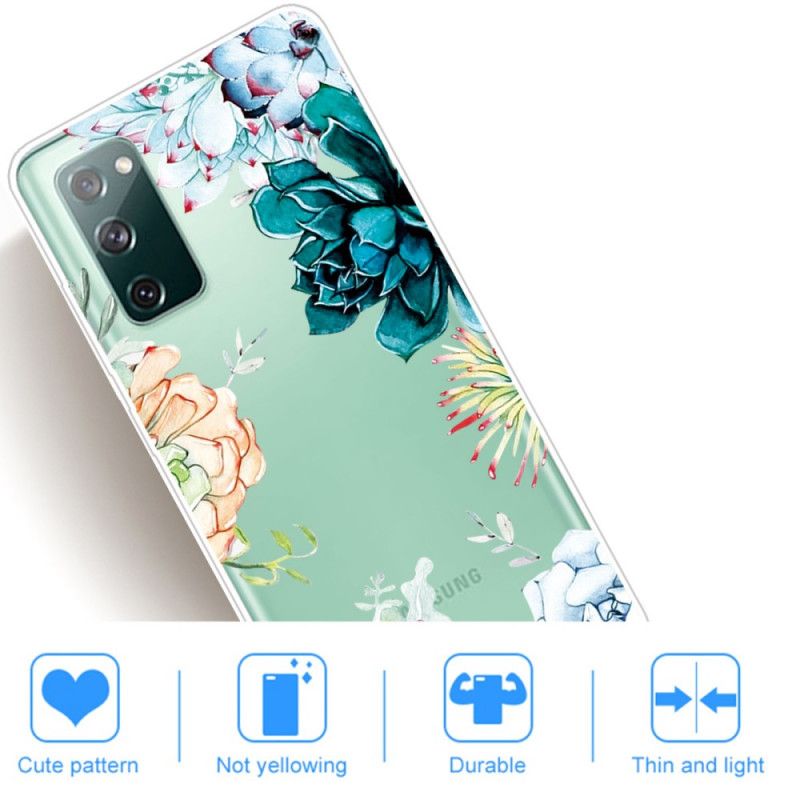 Cover Samsung Galaxy S20 FE Gennemsigtige Akvarelblomster