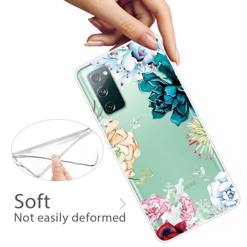 Cover Samsung Galaxy S20 FE Gennemsigtige Akvarelblomster