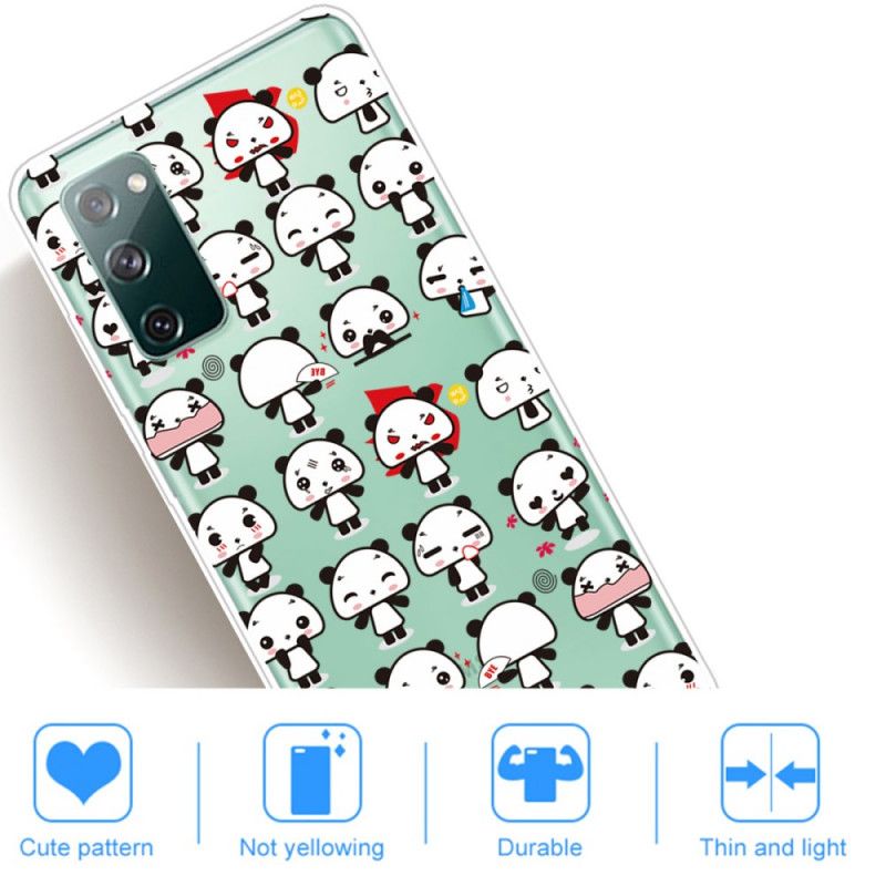 Cover Samsung Galaxy S20 FE Gennemsigtige Sjove Pandaer