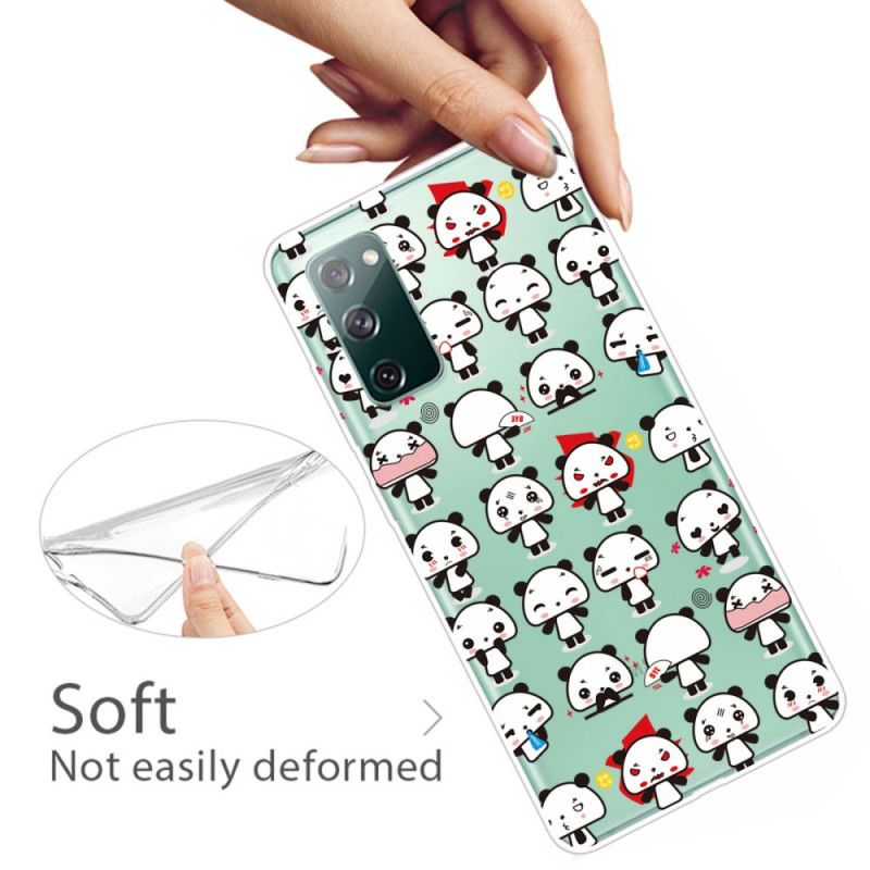 Cover Samsung Galaxy S20 FE Gennemsigtige Sjove Pandaer