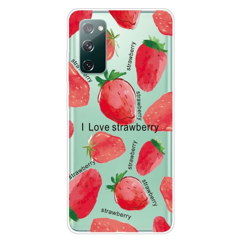 Cover Samsung Galaxy S20 FE Jordbær / Jeg Elsker Jordbær