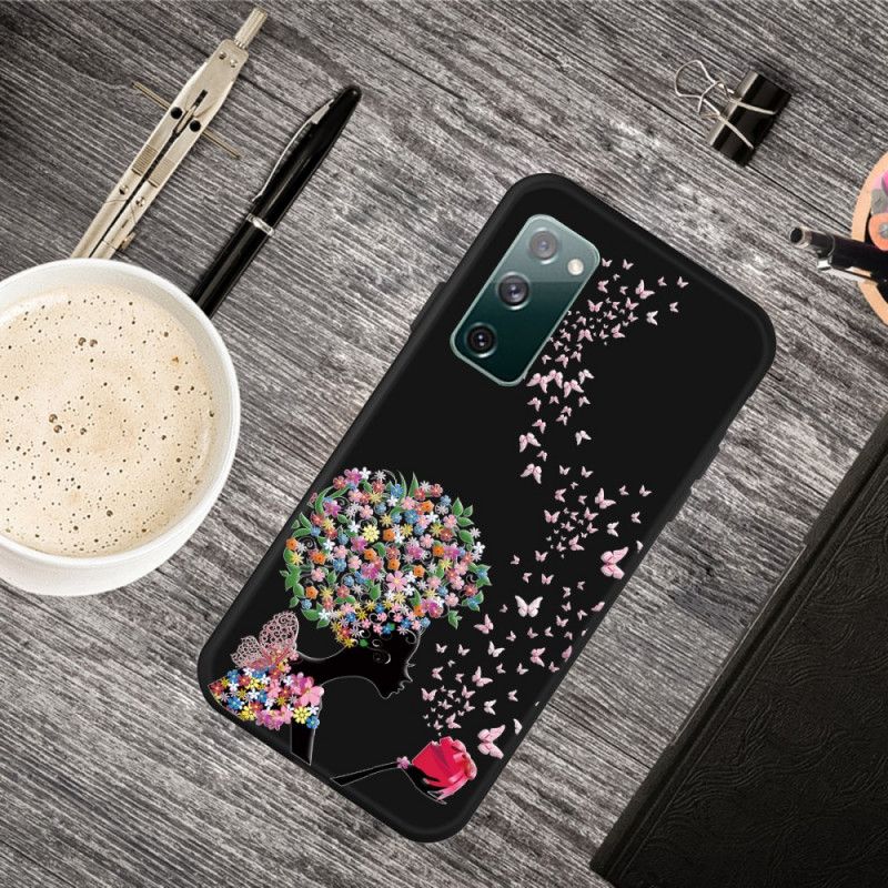 Cover Samsung Galaxy S20 FE Kvinde Med Et Blomstret Hoved Original