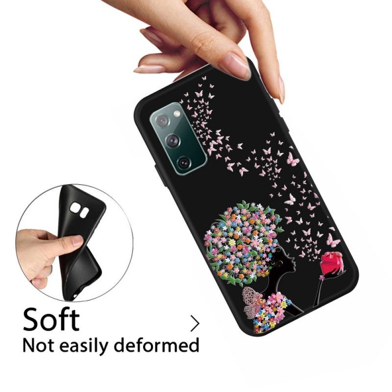 Cover Samsung Galaxy S20 FE Kvinde Med Et Blomstret Hoved Original