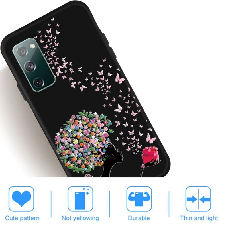 Cover Samsung Galaxy S20 FE Kvinde Med Et Blomstret Hoved Original