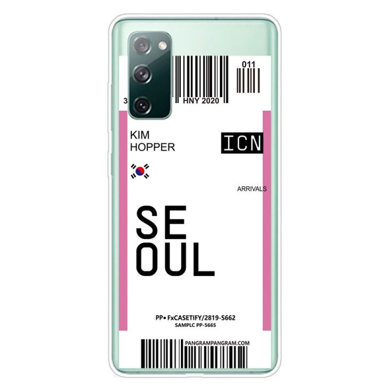 Cover Samsung Galaxy S20 FE Magenta Boardingkort Til Seoul