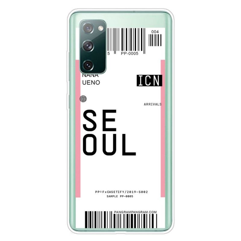 Cover Samsung Galaxy S20 FE Magenta Boardingkort Til Seoul