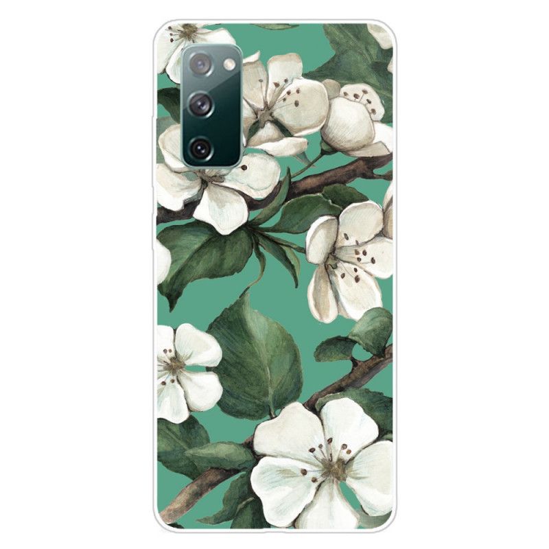 Cover Samsung Galaxy S20 FE Malede Hvide Blomster Original