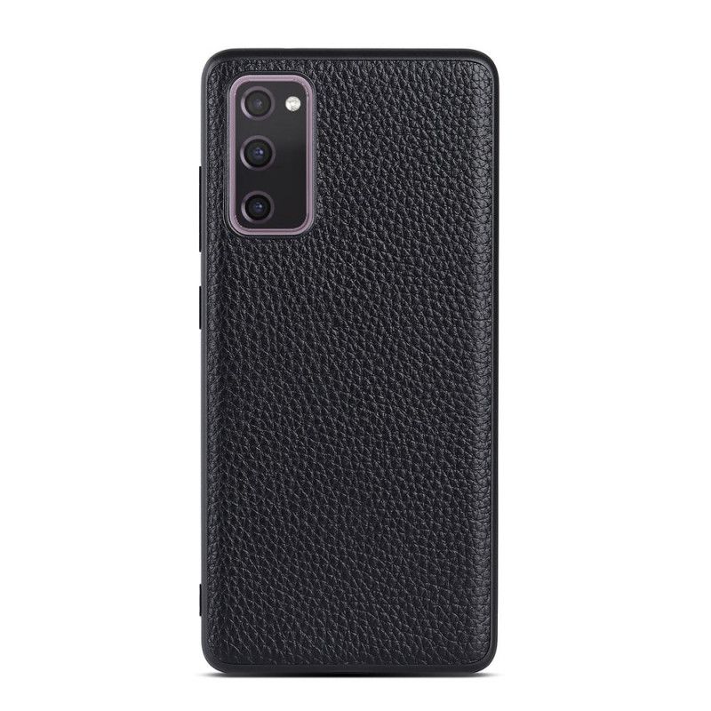 Cover Samsung Galaxy S20 FE Sort Ægte Lychee Læder Beskyttelse