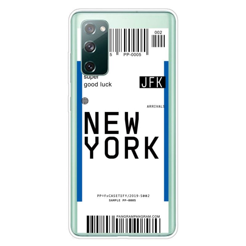 Cover Samsung Galaxy S20 FE Sort Boardingkort Til New York