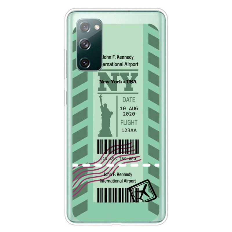 Cover Samsung Galaxy S20 FE Sort Boardingkort Til New York