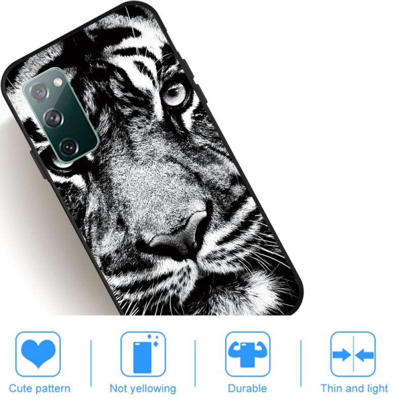 Cover Samsung Galaxy S20 FE Sort Og Hvid Tiger