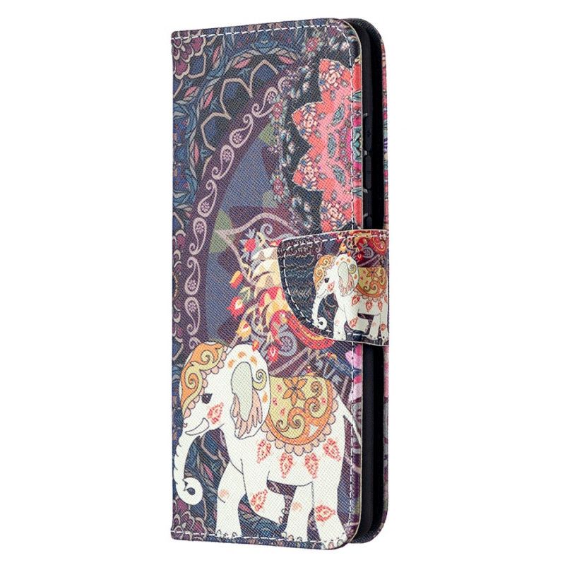 Flip Cover Læder for Samsung Galaxy S20 FE Etnisk Elefantmandala