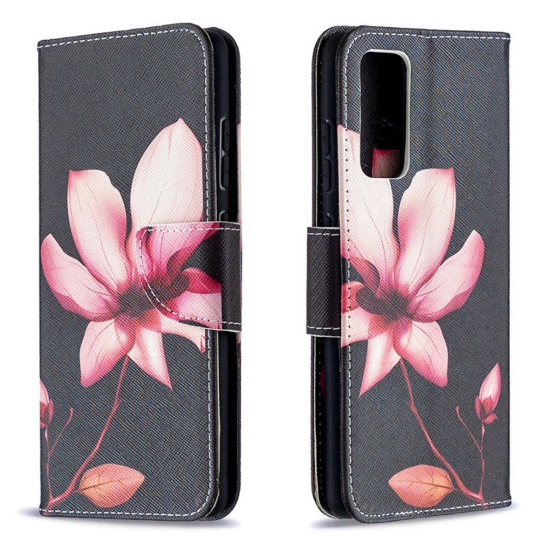 Flip Cover Læder for Samsung Galaxy S20 FE Lyserød Blomst